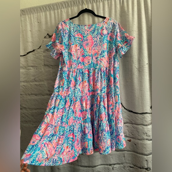 Lilly Pulitzer Treasure Trove Jodee Short Sleeve Tiered Twirl Dress - Picture 6 of 8